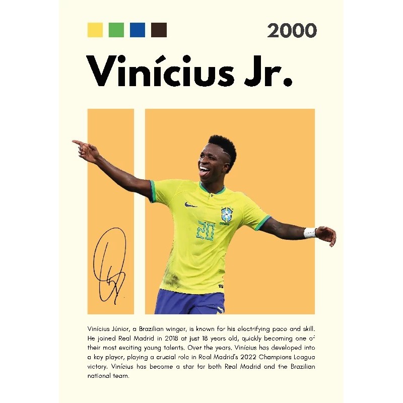 Vinícius Jr. Vinilo Adhesivo Coleccion Fútbol Vinícius Jr. Vinilo Adhesivo Coleccion Fútbol