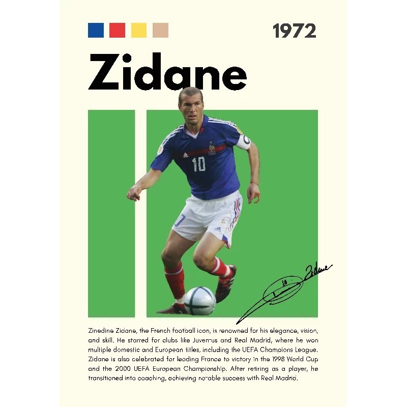Zidane Vinilo Adhesivo Coleccion Fútbol