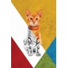 Vinilo Adhesivo Gato Naranja Coleccion Pintura Animales 0005