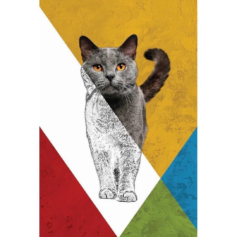 Vinilo Adhesivo Gato Gris Coleccion Pintura Animales 0007 Vinilo Adhesivo Gato Gris Coleccion Pintura Animales 0007