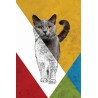 Vinilo Adhesivo Gato Gris Coleccion Pintura Animales 0007