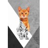 Vinilo Adhesivo Gato Naranja Coleccion Pintura Animales 0015