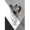 Vinilo Adhesivo Gato Gris Coleccion Pintura Animales 0017