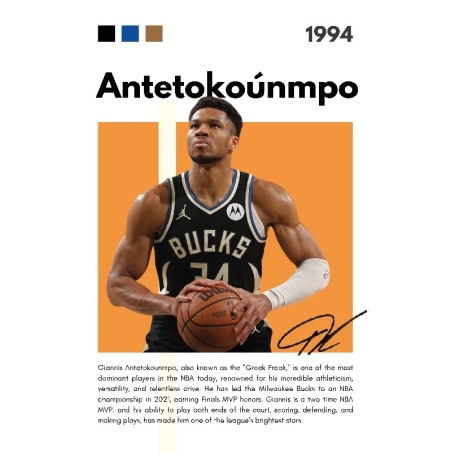 Vinilo Adhesivo Giannis Antetokounmpo NBA 01506