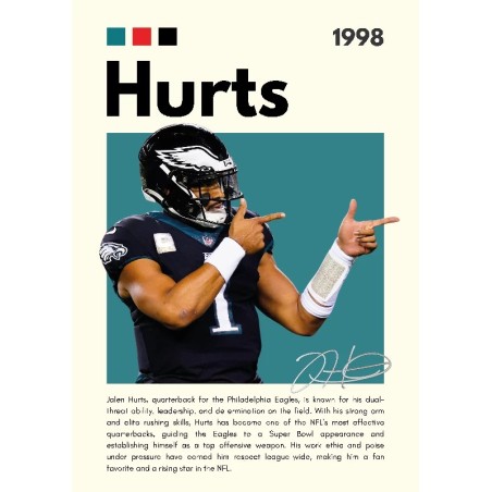 Vinilo Adhesivo Hurts NFL 01530