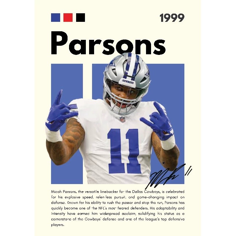 Vinilo Adhesivo Parsons NFL 01531 Vinilo Adhesivo Parsons NFL 01531