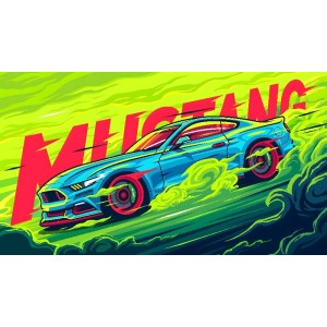 Vinilo Adhesivo Mustang Coche Drift 01242